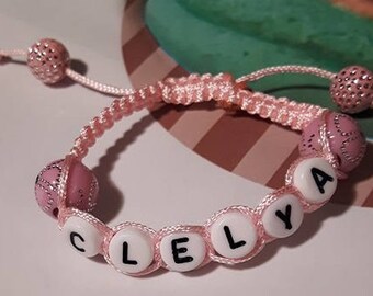 Light pink personalized bracelet