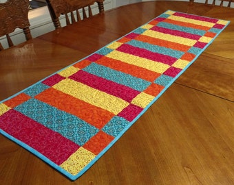 Jewel Tone Quilted Table Runner