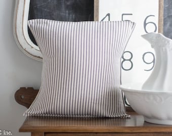 Farmhouse Navy Ticking Pillow -16 x 16 inch -pillow cover