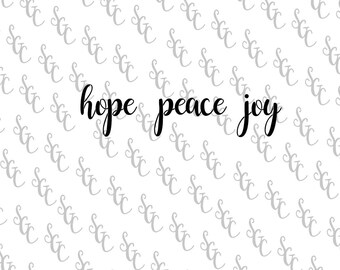 Reusable Stencil - Hope Peace Joy