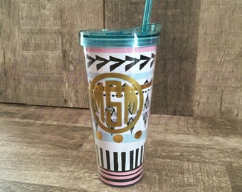 Monogrammed Bohemian Double Wall Acrylic Tumbler
