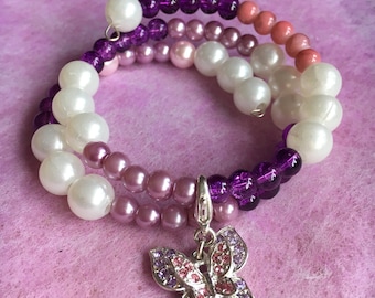 pink memory wire bracelet