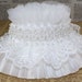 3 1/8 inch wide white elastic with beads lace trim selling by the yard
