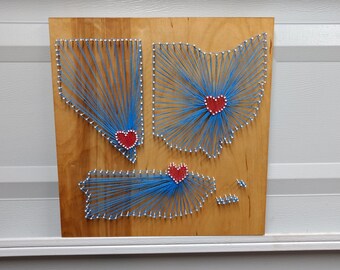 Multiple Location String Art...Choose your states