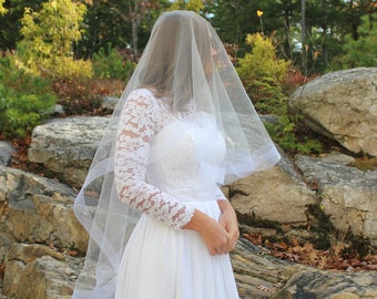 Sale 2" Horsehair Trim Veil, Diamond White Horsehair Veil, Horsehair Trim Veil, Diamond White Veil with Horsehair, Mantilla Veil,