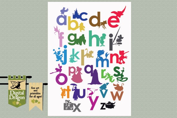 disney alphabet nursery poster printable