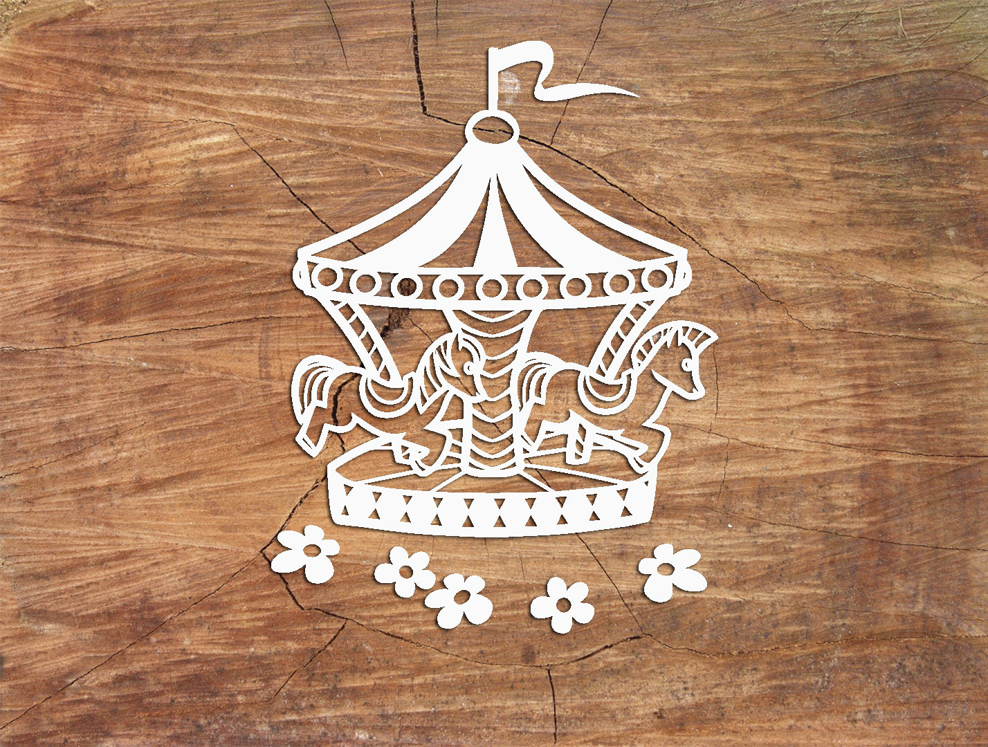 Download Carousel Paper Cutting template Carousel Template PDF SVG