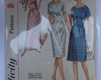 Simplicity 6030 Dress Pattern Size 14 1/2, Bust 35