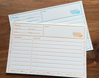 Letterpress Recipe Cards