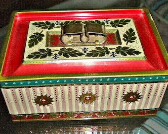Vintage Shabby Tin, Vintage Carnival, Antique Circus, Candy Tin, Kitchen Storage, Shabby Kitchen