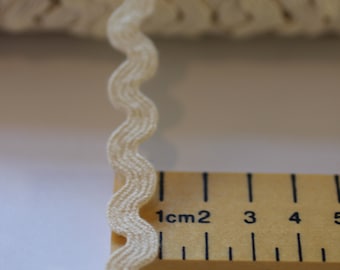 Rick Rack Trim in 10mm Width Made From 100% Organic Cotton