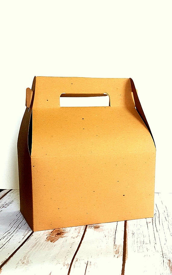 12 Large Natural Kraft Gable Gift Boxes Wedding Guest