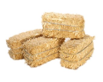 Hay Bales - Mini Floral - Real Hay - 2" Long - Dollhouse Minis dollhouse hay diorama craft hay project hay miniature hay - 101-0802
