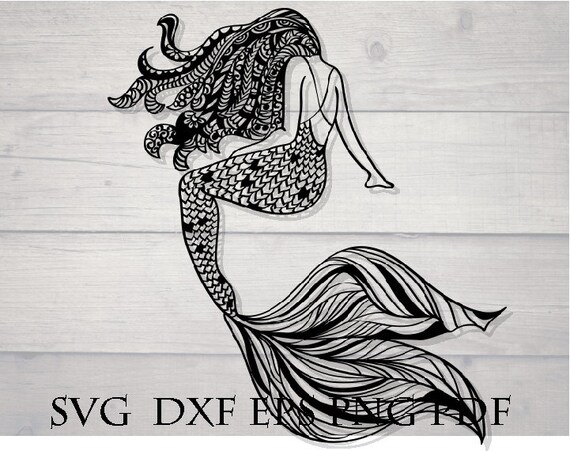 Mermaid svg / mermaid zentangle svg / mandala mermaid tail ...