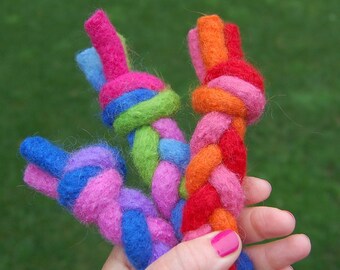 rope dog toy felted wool all natural