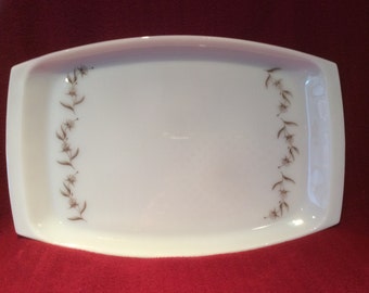 Pyrex JAJ Silver Birch 1970's Platter Serving Tray 9 3/4" x 14 5/8"