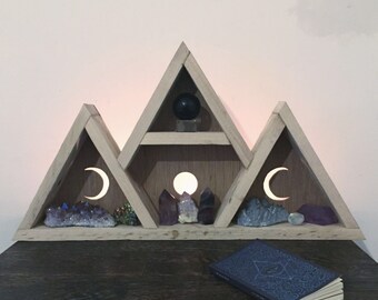 Triple goddess moon shelf
