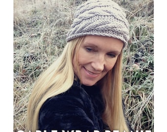 Knitting Pattern - Cable Wrap Beanie - Hat - Instant Digital Download - PDF -
