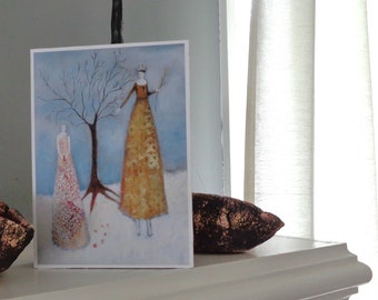 Six Seeds, ART BLOCK: 5x7x1.5 inch fine art print mounted on cradled panel. Ready to hang or stand, tomanek, everywomanart