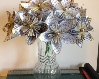 Dozen Paper Flowers - I Love You - Kusudama Origami, wedding, anniversary, i'm sorry, paper flower gift
