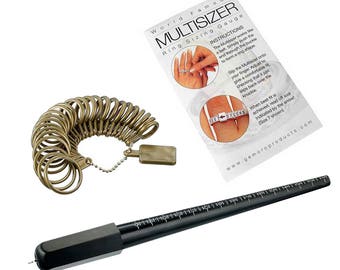 PEACOCK (3 in 1), 1 Ring Sizer Mandrel, 1 Ring Sizer Tools and 1 Multisizer Economical Ring Sizer Gauge