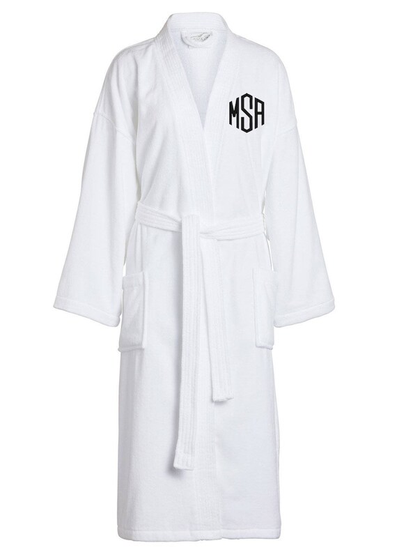 Monogrammed Terry Velour Kimono Robe Personalized Velour