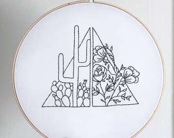 Triangular greenhouse - Embroidery Hoop - 10 inch