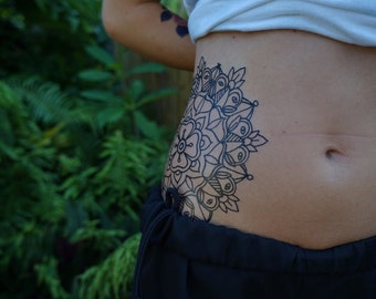X-Large Traditional Mandala - Hand Drawn Temporary Tattoo