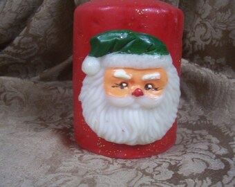 Vintage Santa Christmas Candle
