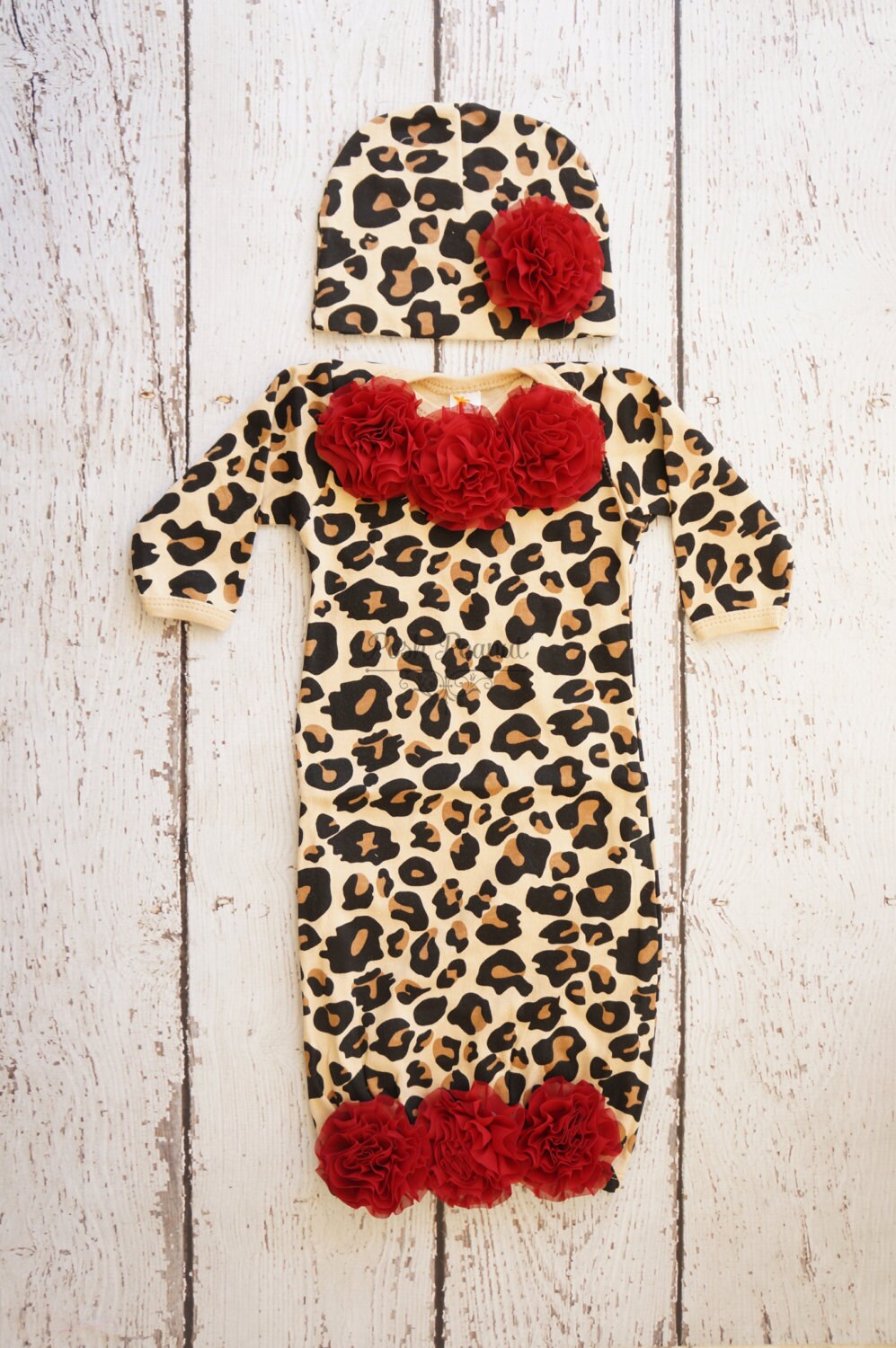 Newborn Leopard baby girl outfit Newborn Leopard gown Infant