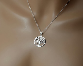 All Sterling Tree Of Life Necklace, Dainty Family Tree Sterling Silver Jewelry