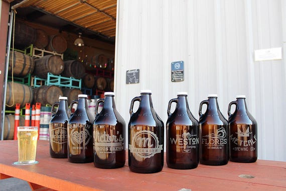 I think my old man needs a SET of these personalized growlers for Father's Day...