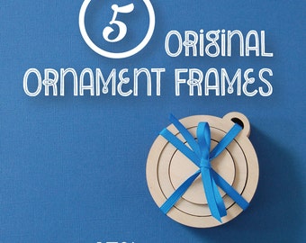 Embroidery Frames for Christmas Ornaments MULTI PACK of 5 DIY wood frames for hand embroidery