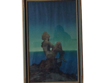 Maxfield Parrish Framed Original Lithograph "Stars", 1920's