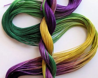 Size 10 "Mardi Gras" hand dyed thread 6 cord cordonnet tatting crochet cotton