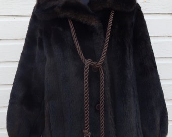 Vintage 1970's "Career Originals" Tissavel Synthetic Fur Coat