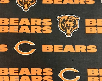 CHICAGO BEARS nfl 60" Cotton Fabric By The Yard Blue Print Fabric Traditions