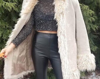 Jolene - Penny Lane Coat, XLarge, Shearling Coat, Afghan Coat, Faux Fur, Embroidered, Almost Famous Coat