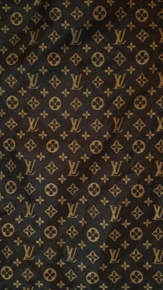 LV Louis Vuitton Inspired Cotton Linen Upholstery Beige Multicolor Classic  Monogram Fabric 1.5 yard