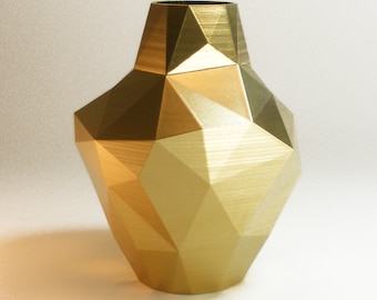 Decorative Vases Modern Gold Vase Abstract Zen Decor Golden Decor Golden Triangle Vase Gold Decor Gold Bud Vase Modern Vase