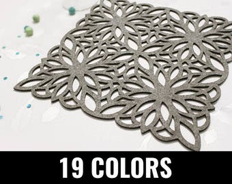 Felt placemat, modern placemat, stylish placemat, table placemat, square, 19 colors - Maroko
