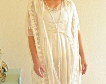 Edwardian Wedding Dress, Titanic Era 1910s 1920s Bohemian Wedding Dress, Beaded Silk and Lace Antique Dress, Downton Abbey Dress