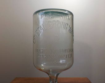 Glass Water Bottle ~ Crystal Spring Water Co. 5 1/4 gallon ~ Pine Hill, NY Catskills ~ Carboy ~ Owens-Illinois ~ Wine Making ~ Coin Jar