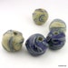 Ceramic Beads, Stoneware Beads, Blue Beads, white beads, blue and yellowish-white beads, Textured Beads, Sprig Beads, artist beads, bead set