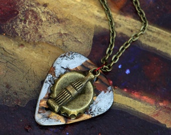 Guitar Pick Necklace - Bottle & Bottle Cap