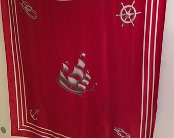 Vakko Red Nautical Scarf