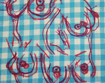 Life drawing, female figure embroidery