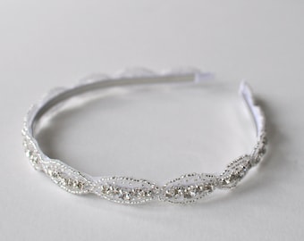 Wedding headpiece, headband, QUEENIE, Rhinestone Headband, Wedding Headband, Bridal Headband, Bridal Headpiece, Rhinestone