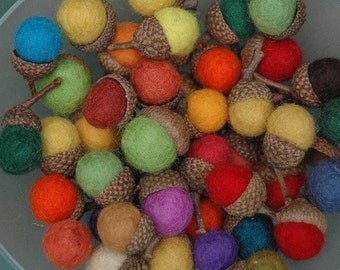 Wool Acorns-Handmade felted wool acorns