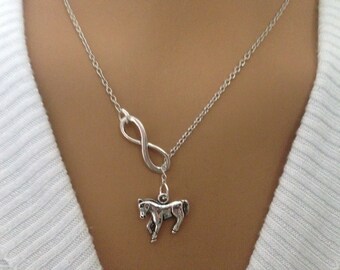 Lariat Style Infinity and Horse Necklace!